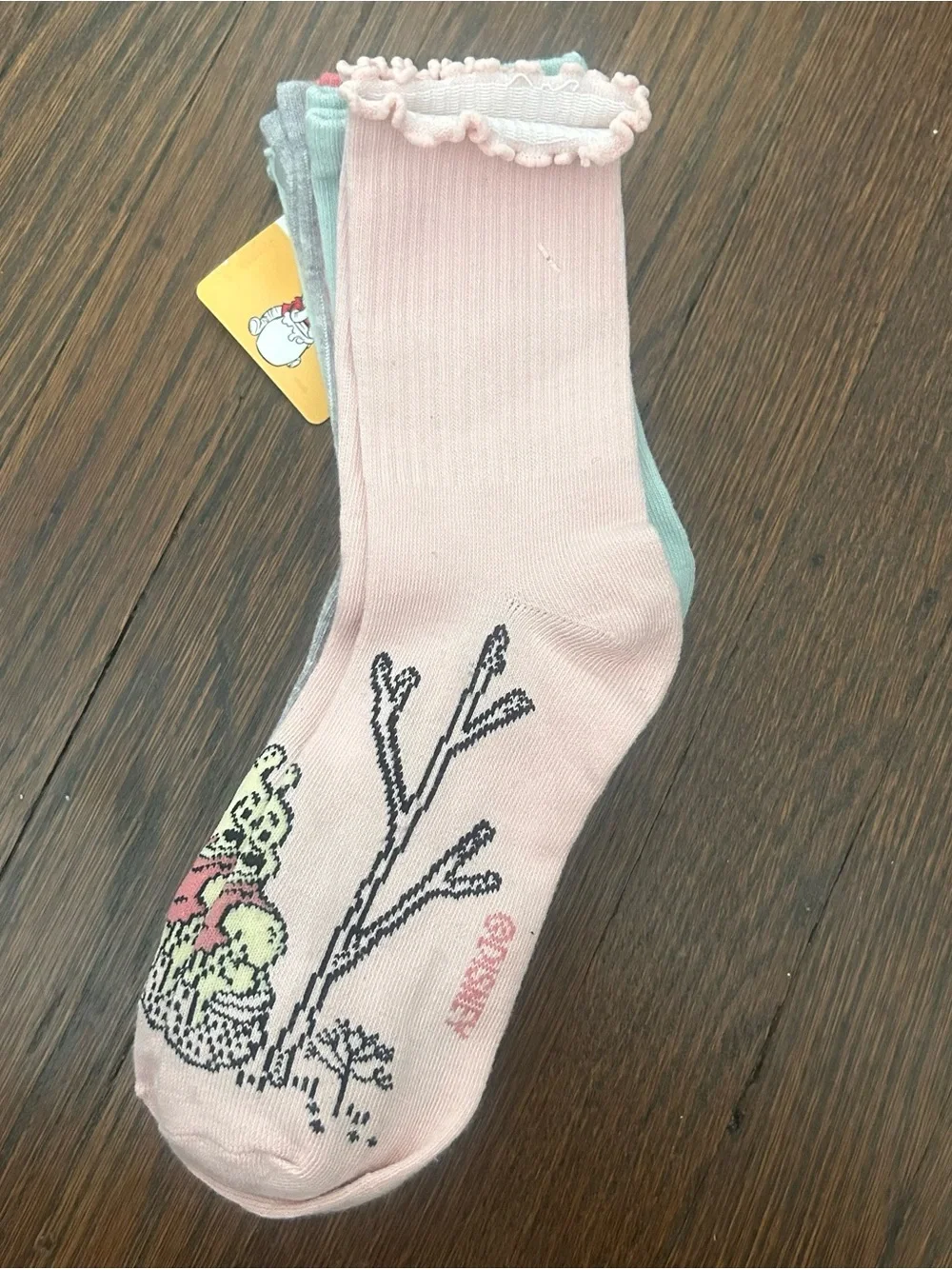 Pack of 5 Disney Winnie the Pooh Socks with Ruffle Cuff and Printed Design